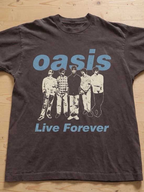 Gildan Other - Oasis Live Forever Graphic Tee - Dark Chocolate